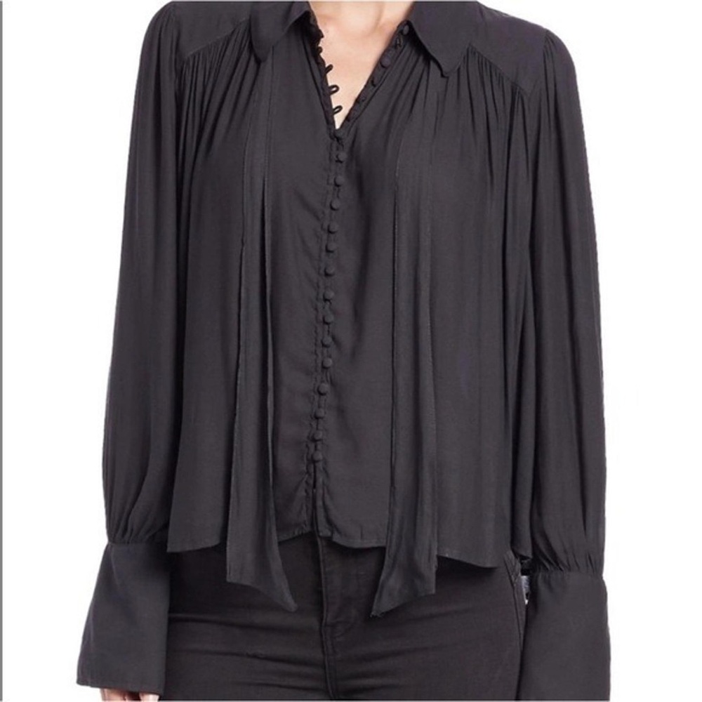 Free People Muse Black Blouse size Large